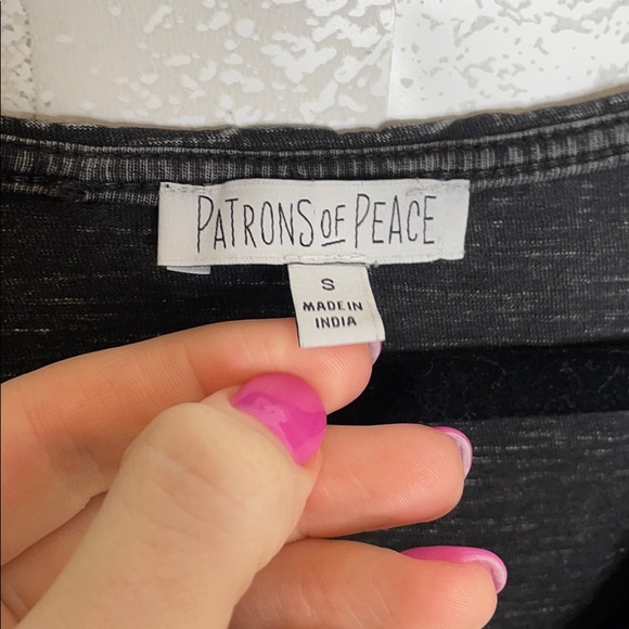 Patrons of Peace Black Faded Patterned Tee - Picture 4 of 9